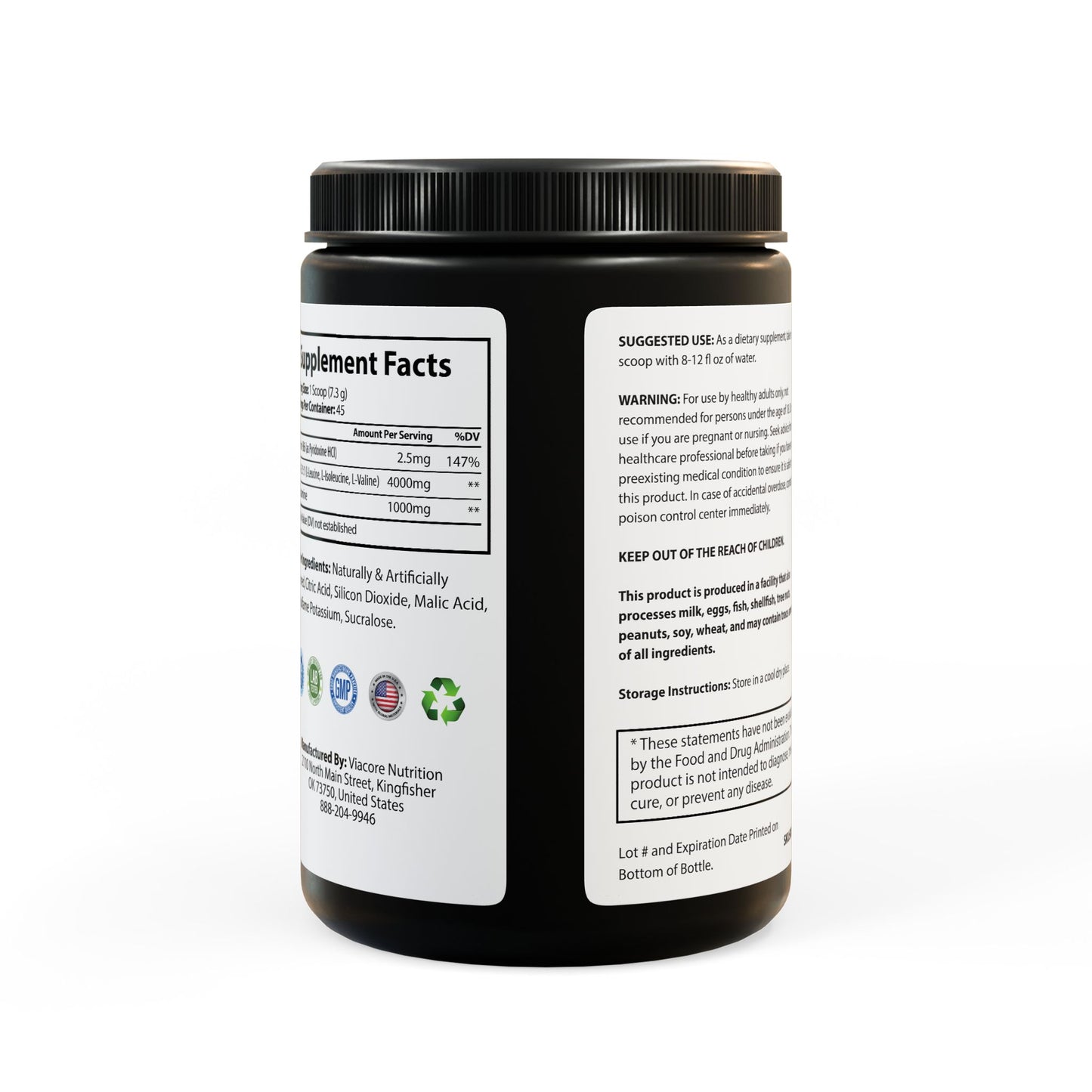 BCAA Novem Supplement, Watermelon (325g, 11.46oz, 45 servings)