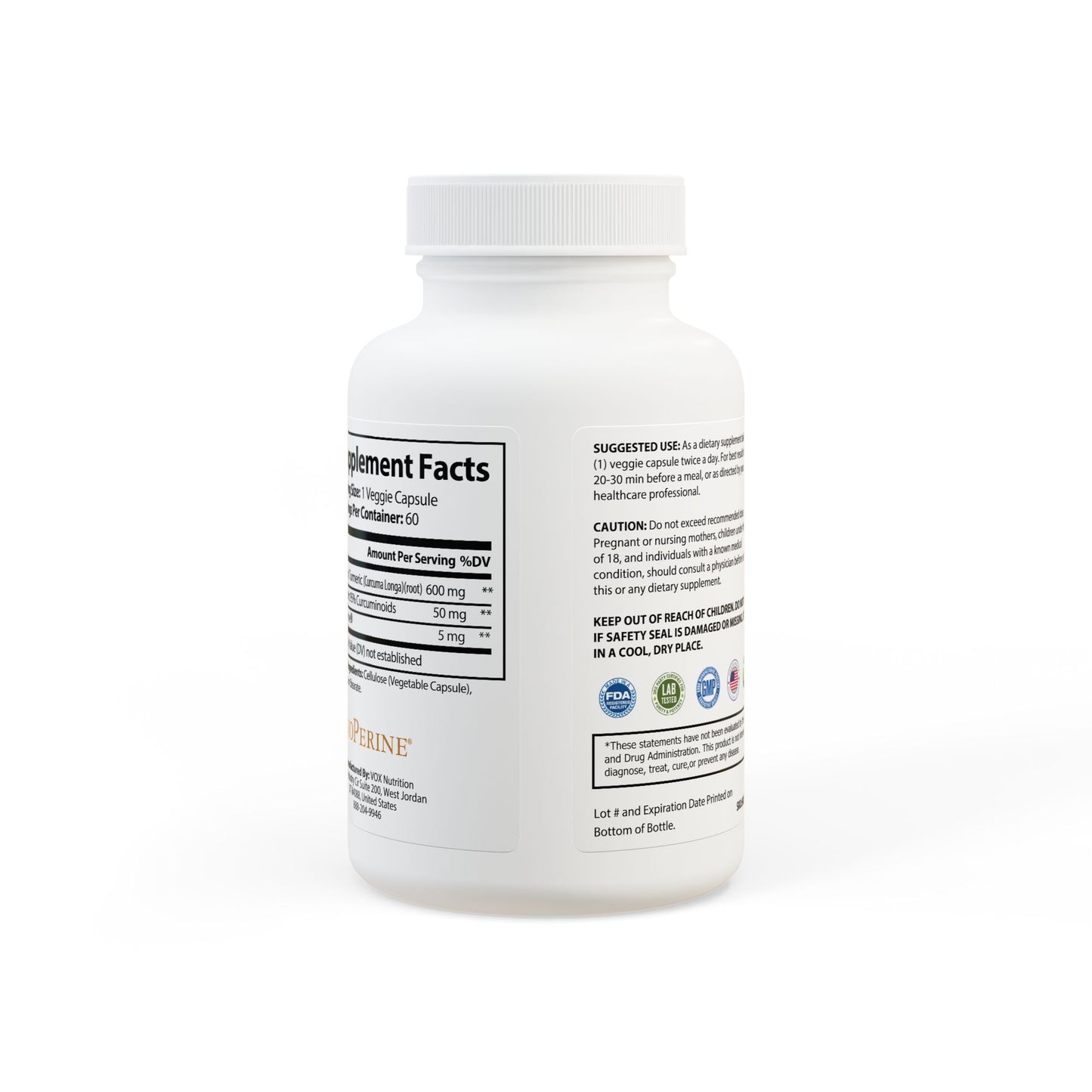 Novem Turmeric with BioPerine®  (60 Capsules)